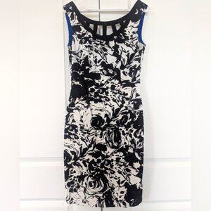 Cleo Black & White Sleeveless Sheath Midi Cocktail Dress - Sz 4 great condition